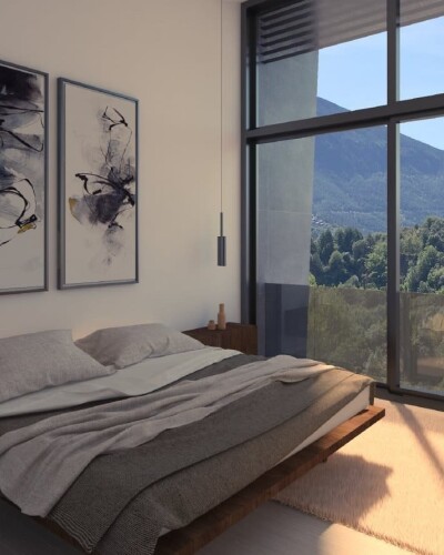 habitació principal de la casa amb terrassa