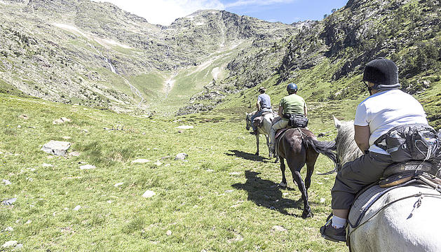 Cavalls pla de estany a Andorra