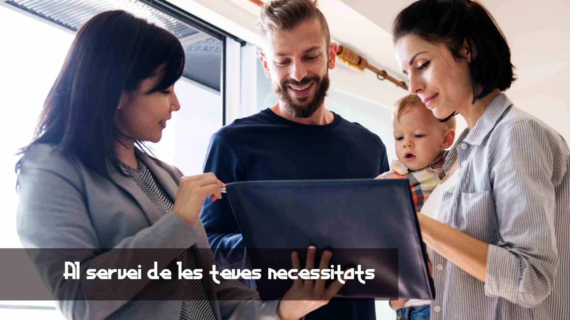 Agente inmobiliario con familia